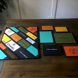 Deluxe two wall custom frame art from authentic designer bags ready to ship!